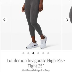 Lululemon Invigorate High rise Tight 25 Heather gray